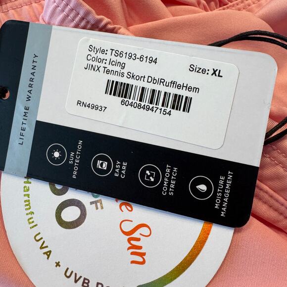 TAIL X-Large JINX Tennis Skort Ruffled Hem Stretch Wicking Lined UPF 50 Pockets - Picture 10 of 10